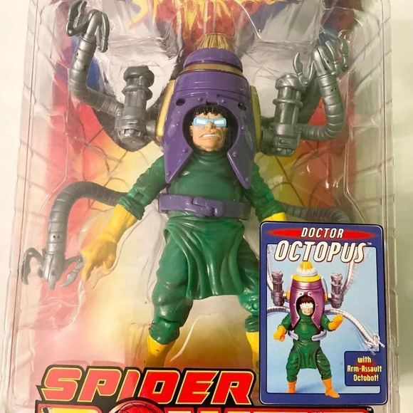 Vintage 1999 Toy Biz Spiderman Spider Power Doctor Octopus Series 2 Bent Card - Picture 2 of 16